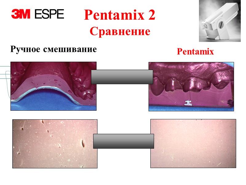 Pentamix 2 Cравнение Ручное смешивание Pentamix
